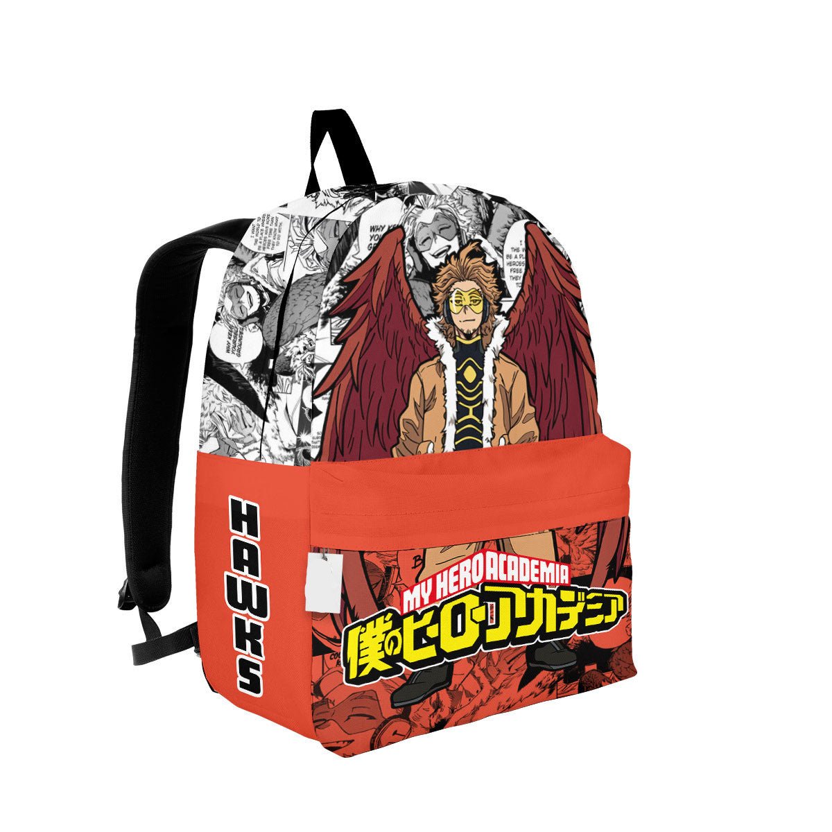 My Hero Academia Backpack Keigo Takami Manga Pattern Backpacks Gray Orange