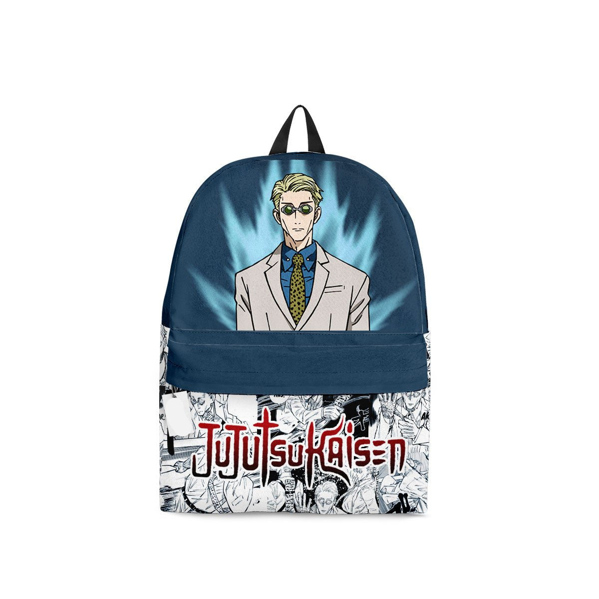 Jujutsu Kaisen Backpack Kento Nanami Manga Pattern Backpacks Blue White