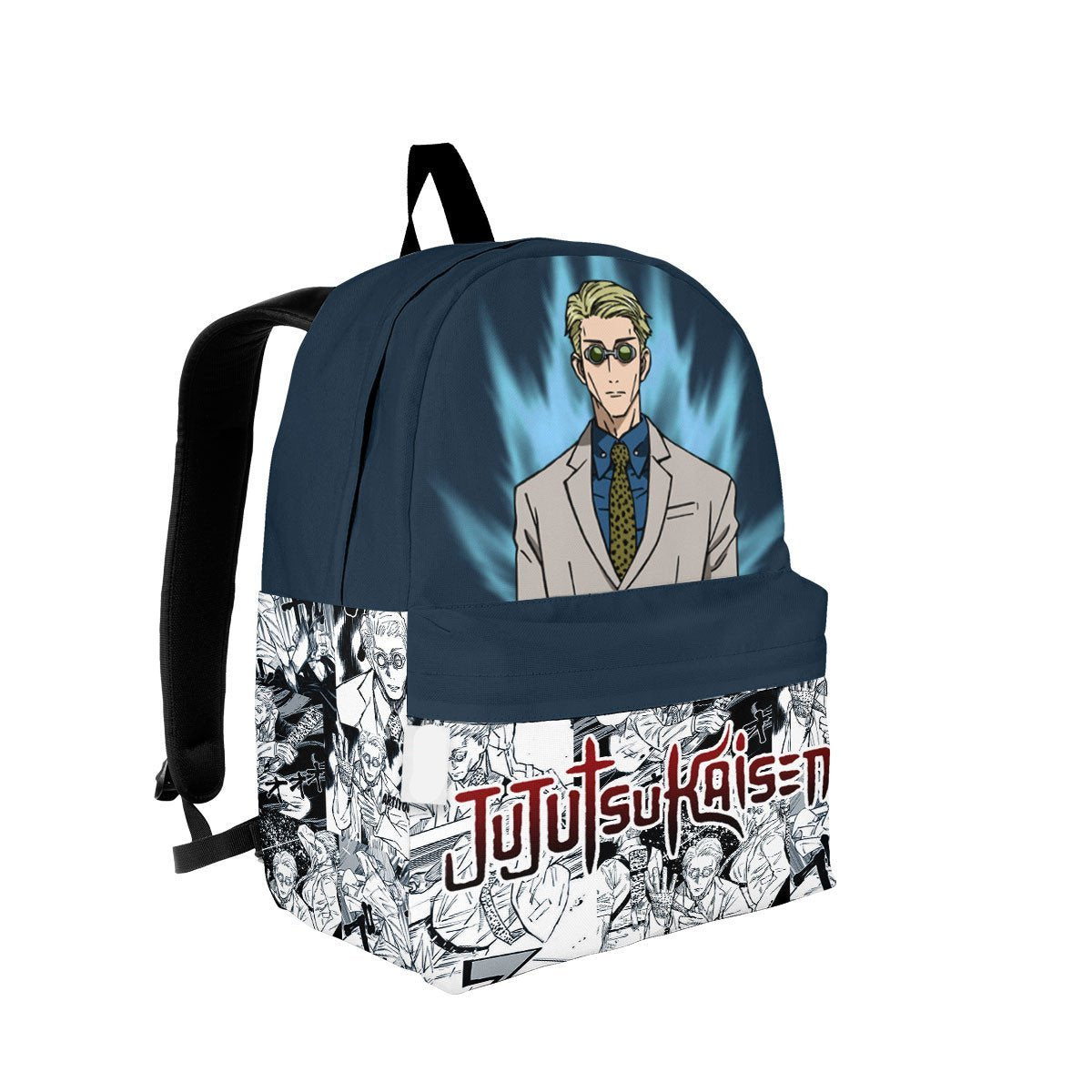 Jujutsu Kaisen Backpack Kento Nanami Manga Pattern Backpacks Blue White