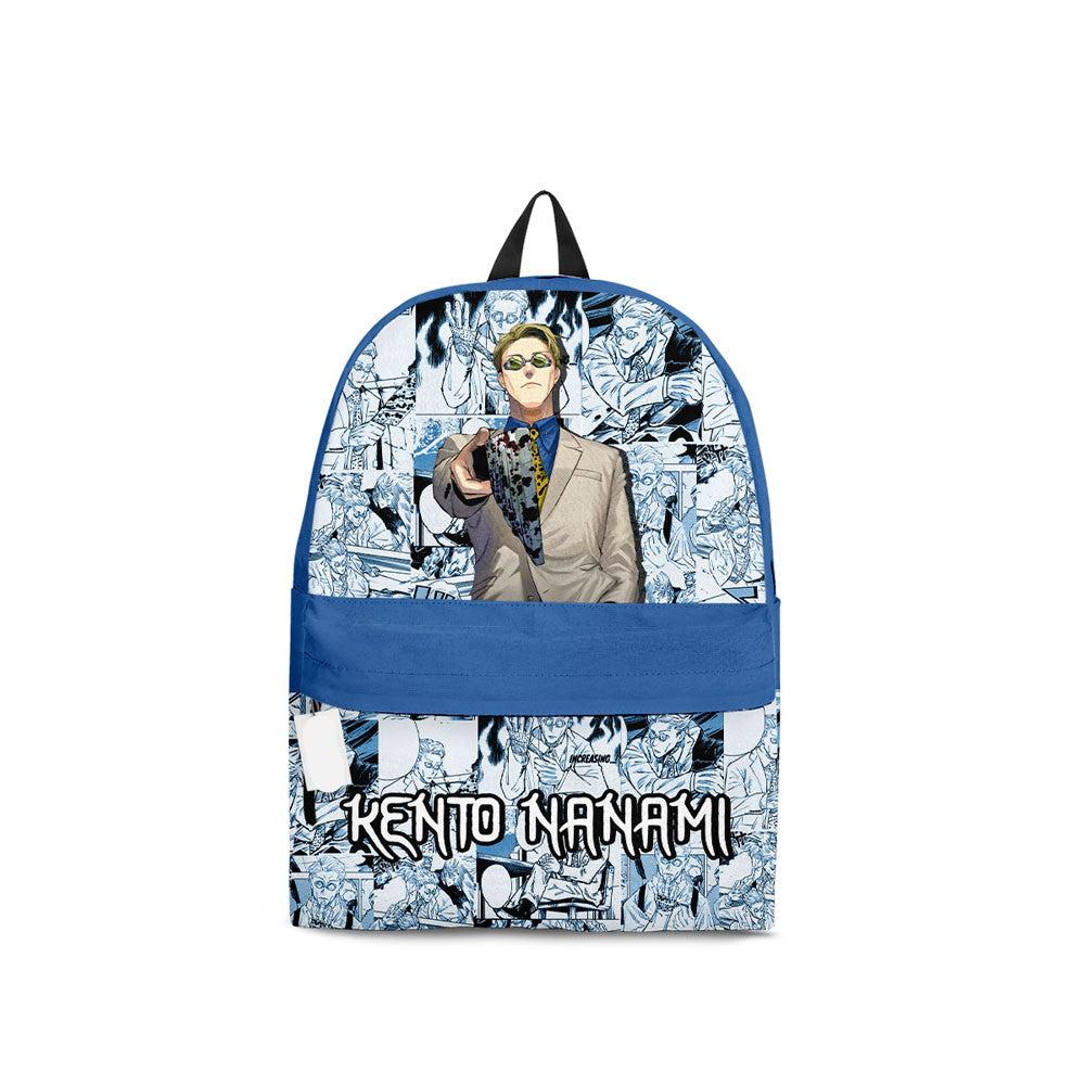 Jujutsu Kaisen Backpack Kento Nanami Graphic Symbol Manga Pattern Backpacks Blue