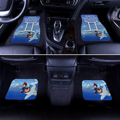 SGhibli Car Mats SGhibli Kiki Dilivery Service Flying On Sky Car Floor Mats Blue