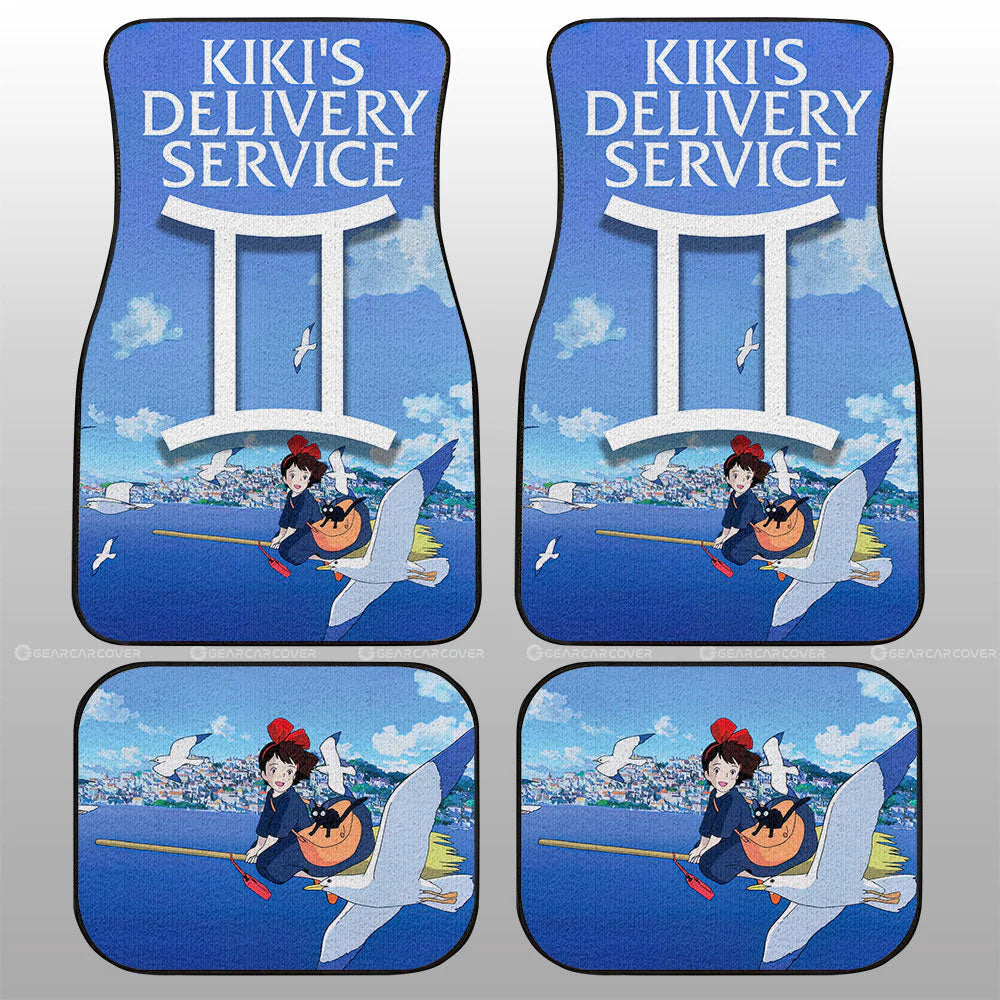 SGhibli Car Mats SGhibli Kiki Dilivery Service Flying On Sky Car Floor Mats Blue