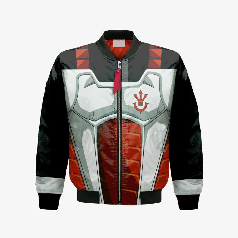 Dragon Ball Bomber Jacket King Vegeta Saiyan Armor Costume Bomber Black White Unisex