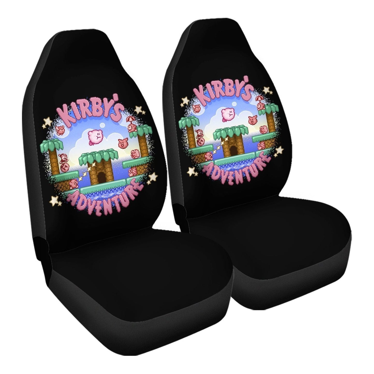Kirby Car Seat Covers Kirby Adventure Game Graphic Seat Covers Black
