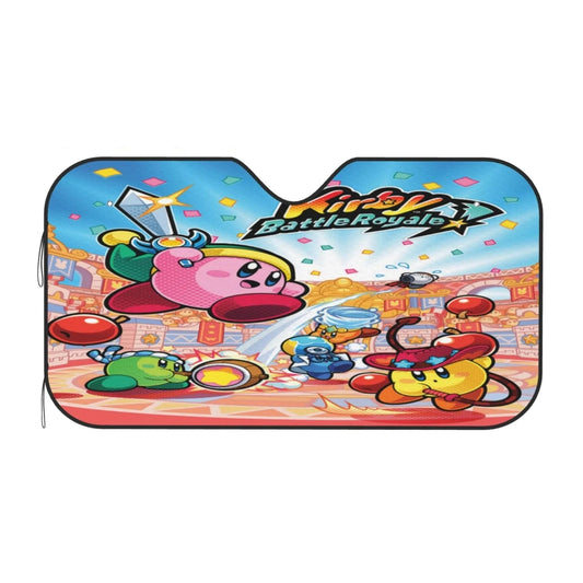 Kirby Car Sun Shade Kirby Battle Royale Graphic Winshield Sun Shade Colorful