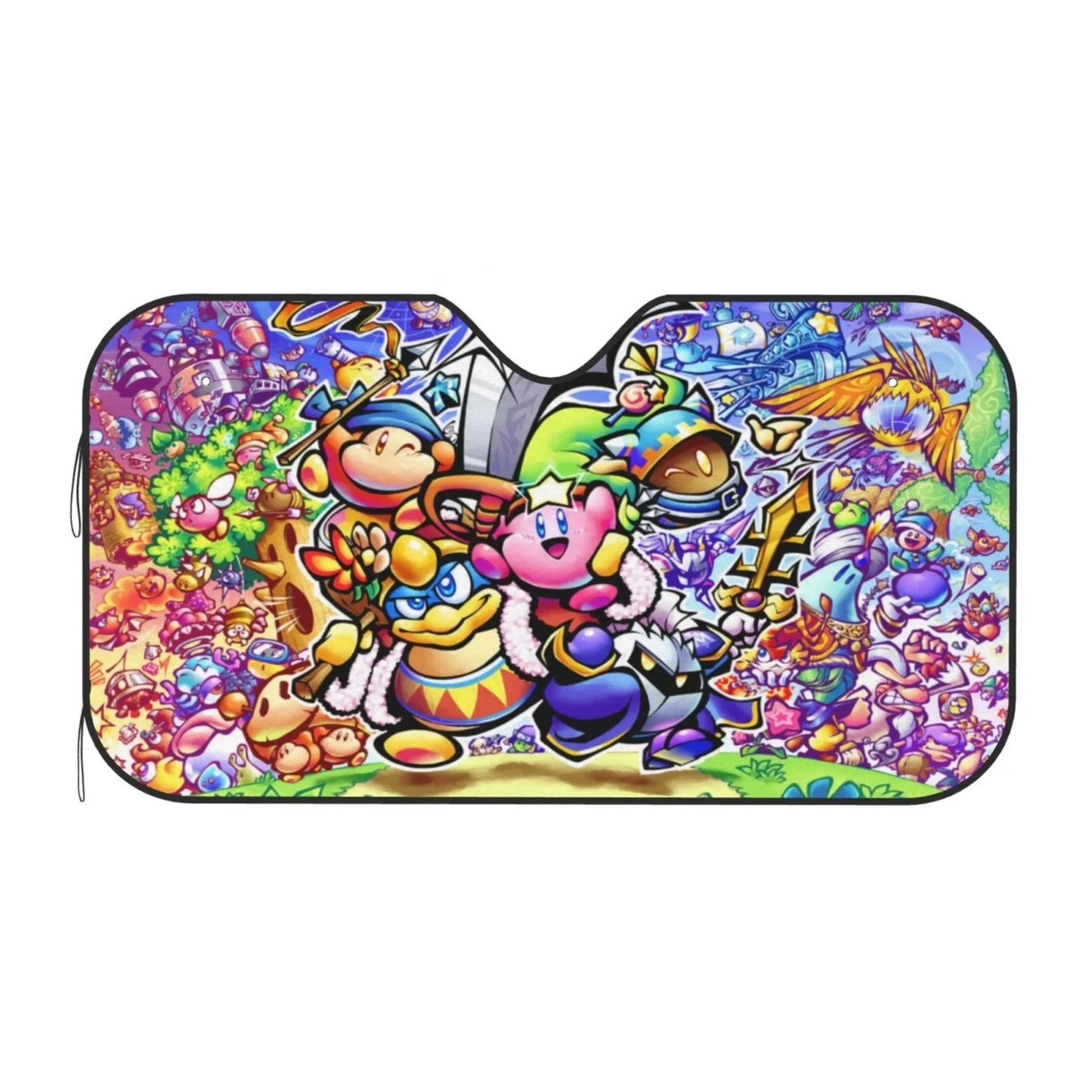 Kirby Car Sun Shade Kirby All Characters Graphic Winshield Sun Shade Colorful