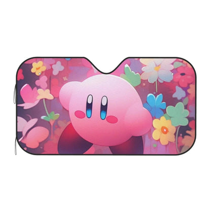 Kirby Car Sun Shade Kirby In The Flower Field Winshield Sun Shade Pink