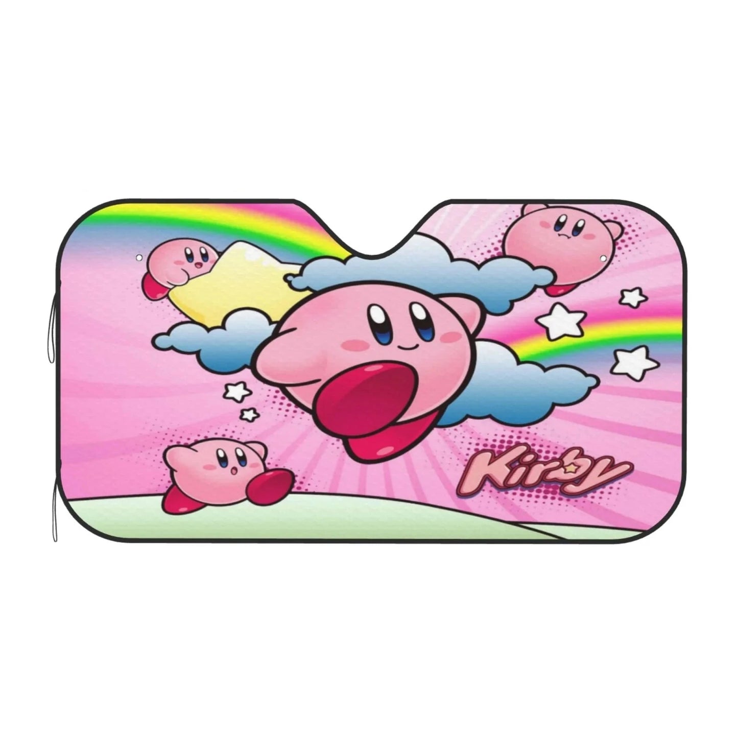 Kirby Car Sun Shade Kirby Between Cloud And Rainbow Winshield Sun Shade Pink