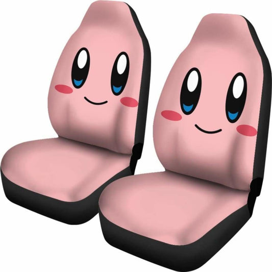 Kirby Car Seat Covers Game Kirby Face Graphic Seat Covers Pink
