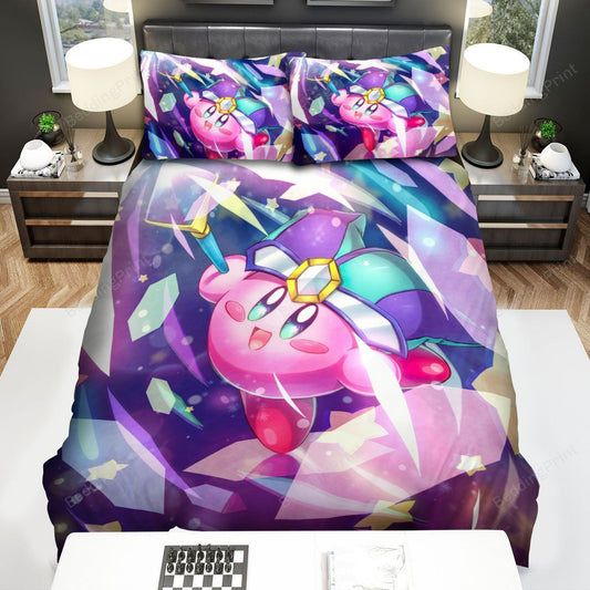Kirby Bedding Set Mirror Kirby Magical Light Duvet Covers Purple Pink Unique Gift