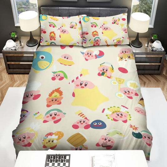 Kirby Bedding Set All Types Of Kirby Pattern Duvet Covers Yellow Unique Gift
