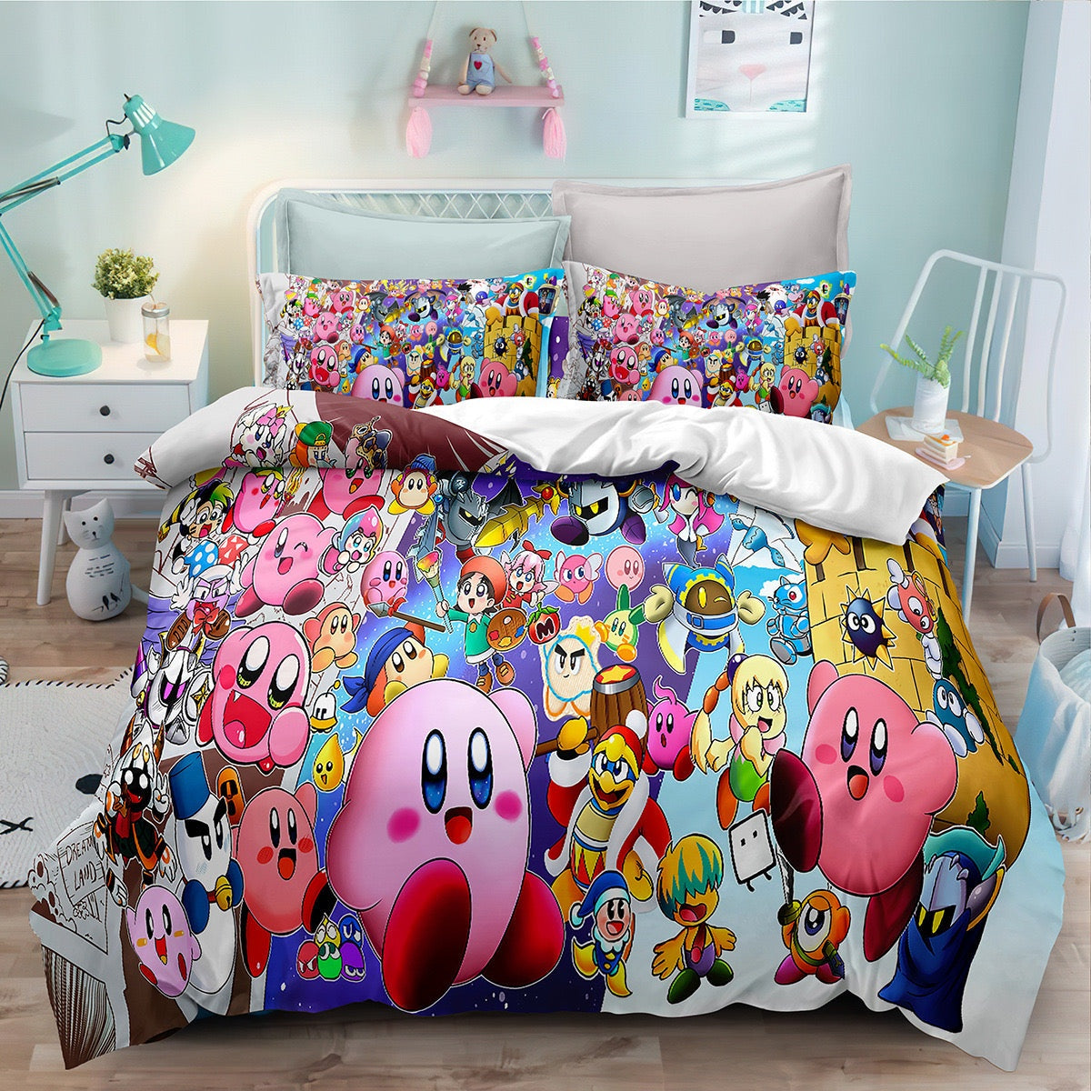 Kirby Bedding Set Kirby And The Amazing Mirror Duvet Covers Colorful Unique Gift