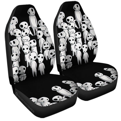 SGhibli Car Seat Covers Kodama Tree Spirits Graphic Seat Covers Black White