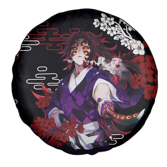Demon Slayer Spare Tire Cover Demon Slayer Kokushibo Graphic Tire Covers Black Red