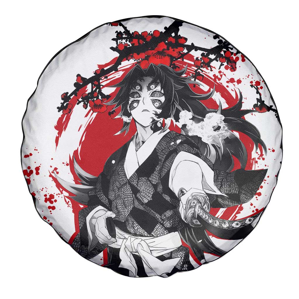 Demon Slayer Spare Tire Cover Demon Slayer Kokushibo Cherry Blossom Pattern Tire Covers White Red