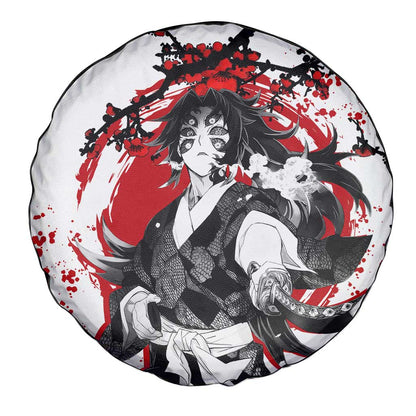 Demon Slayer Spare Tire Cover Demon Slayer Kokushibo Cherry Blossom Pattern Tire Covers White Red