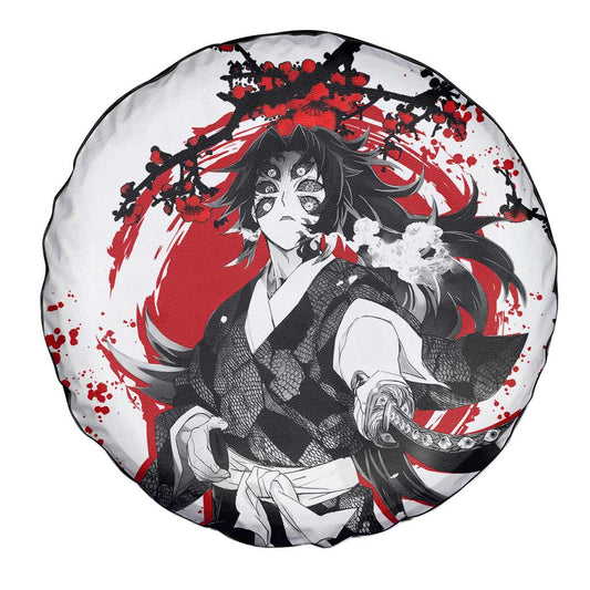 Demon Slayer Spare Tire Cover Demon Slayer Kokushibo Cherry Blossom Pattern Tire Covers White Red