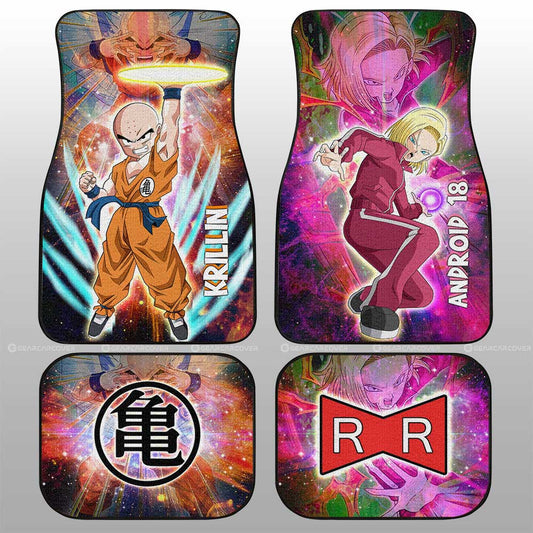 Dragon Ball Car Mats Krillin And Android 18 Car Floor Mats Demon Slayer Car Floor Mats