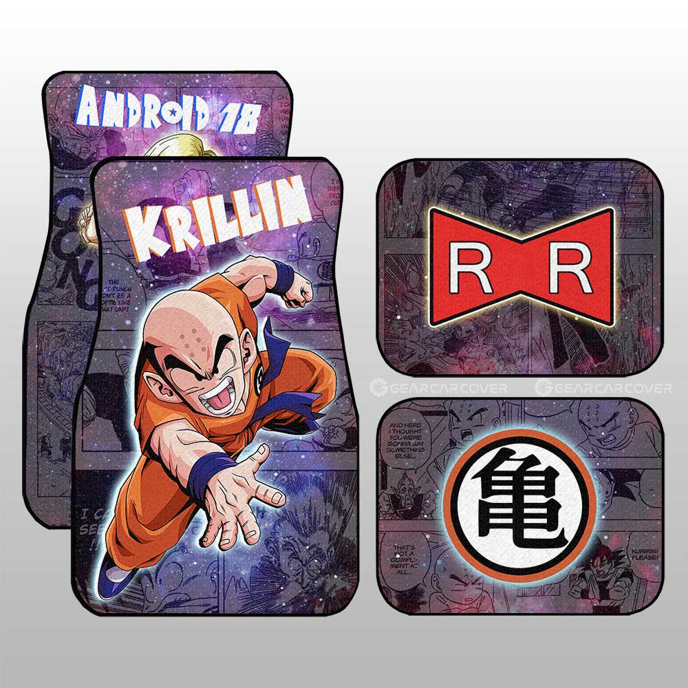 Dragon Ball Car Mats Krillin And Android 18 Car Floor Mats Galaxy Style Dragon Ball Anime Car Floor Mats