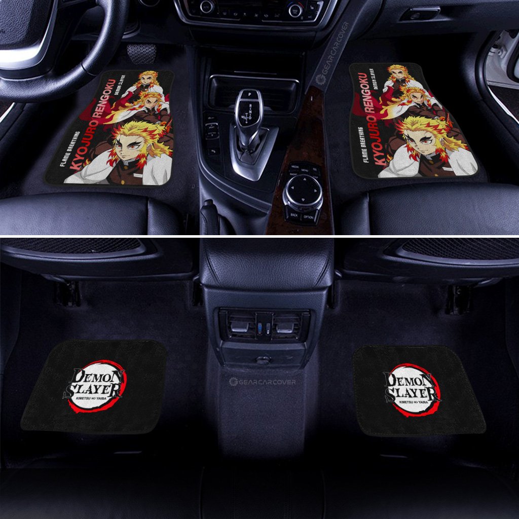 Demon Slayer Car Mats Kyojuro Rengoku Car Floor Mats Demon Slayer Anime Floor Mats