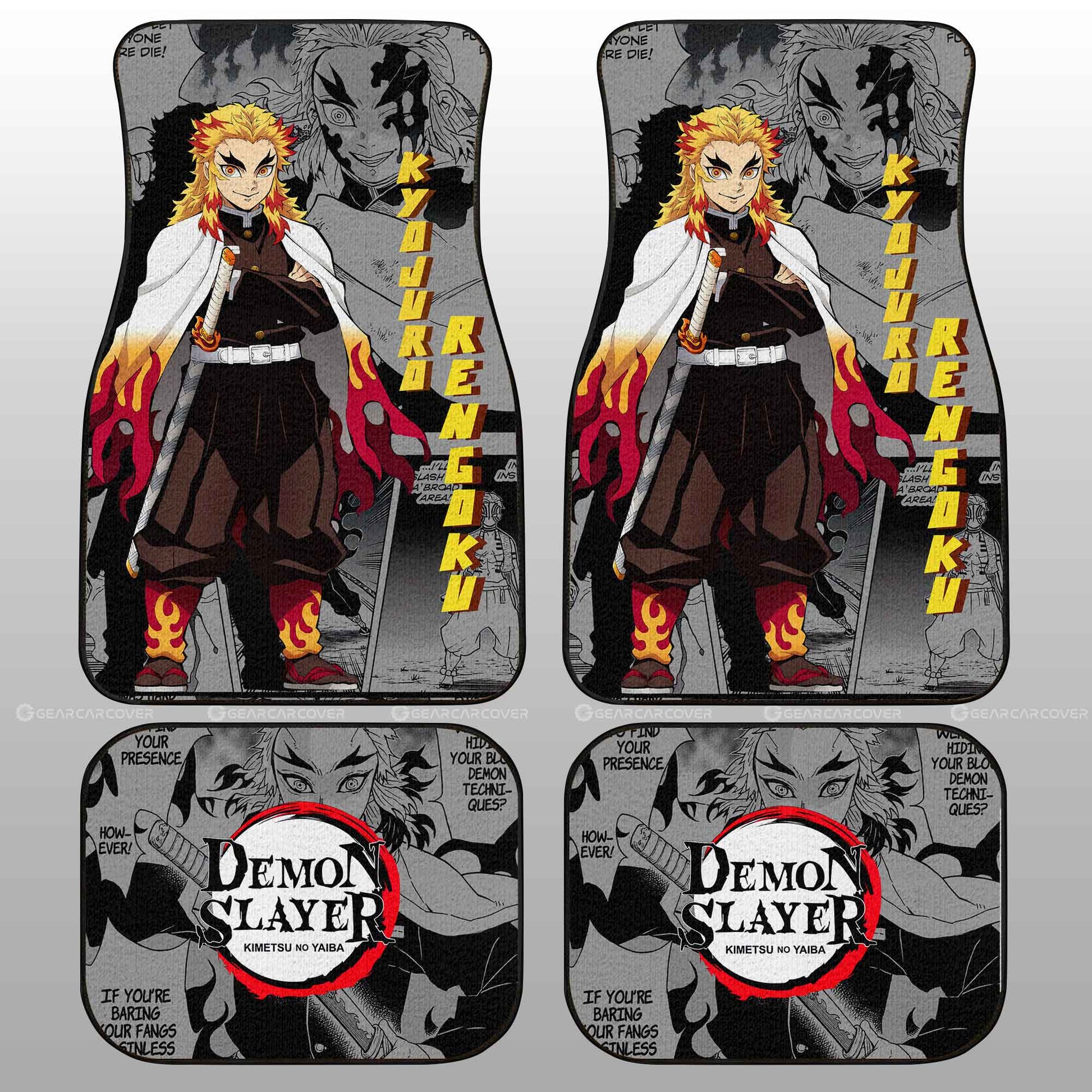 Demon Slayer Car Mats Kyojuro Rengoku Car Floor Mats Mix Mangas Floor Mats