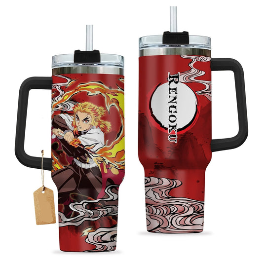 Demon Slayer 40 Oz Tumbler Kyojuro Rengoku Fire Breathing Tumbler 40 Oz Red