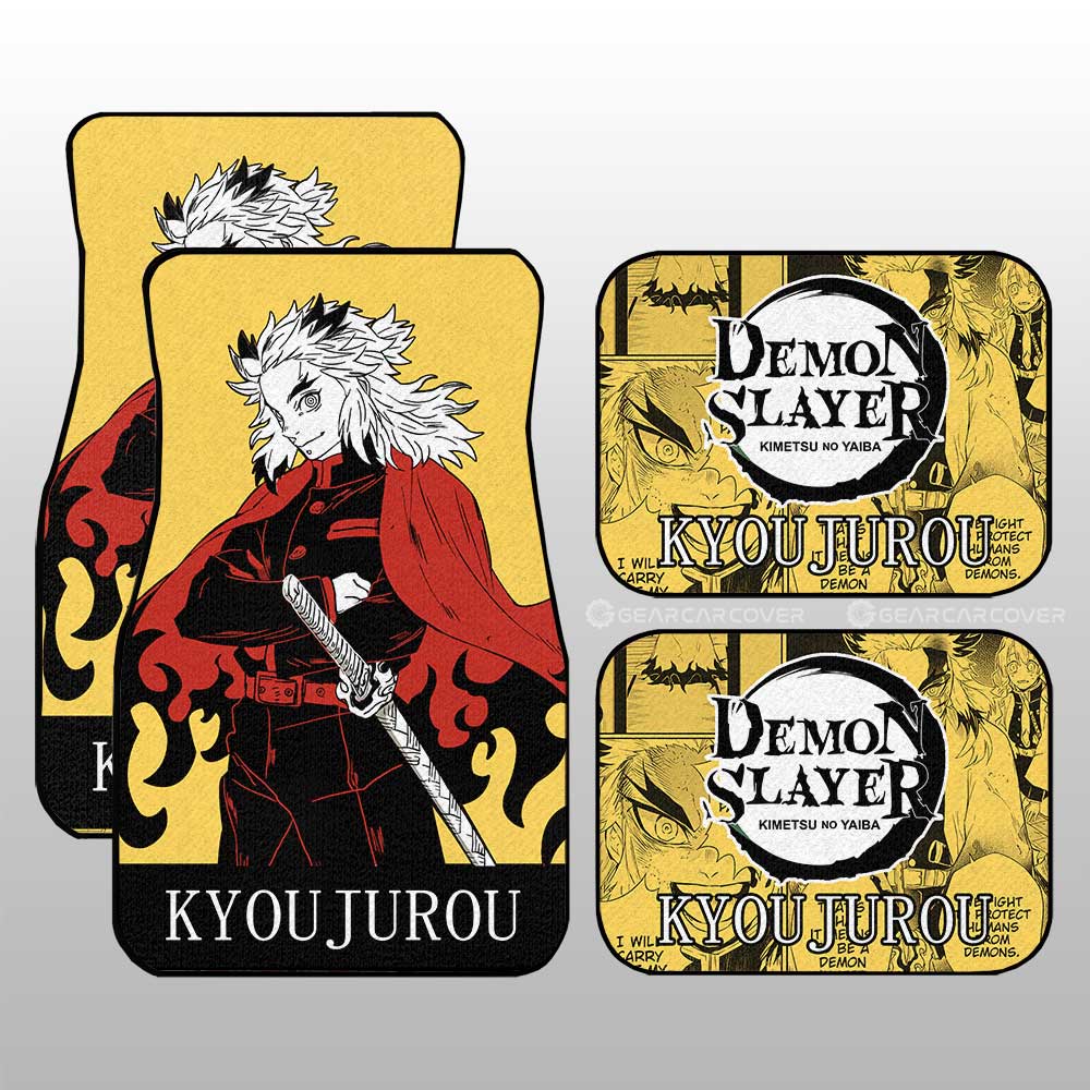 Demon Slayer Car Mats Kyoujuro Rengoku Car Floor Mats Demon Slayer Car Floor Mats