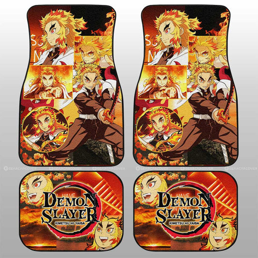 Demon Slayer Car Mats Kyoujuro Rengoku Car Floor Mats Demon Slayer Anime Floor Mats