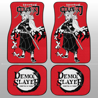 Demon Slayer Car Mats Kyoujurou Rengoku Car Floor Mats Car Manga Style For Fans Floor Mats