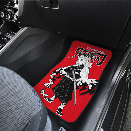 Demon Slayer Car Mats Kyoujurou Rengoku Car Floor Mats Car Manga Style For Fans Floor Mats