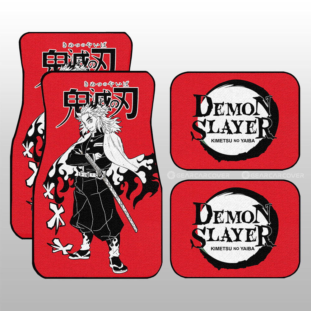 Demon Slayer Car Mats Kyoujurou Rengoku Car Floor Mats Car Manga Style For Fans Floor Mats