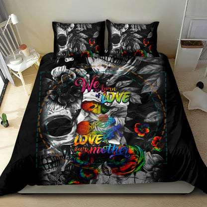 LGBT Bedding Set We Are Born Of Love Love Is Our Mother Duvet Covers Black Unique Gift