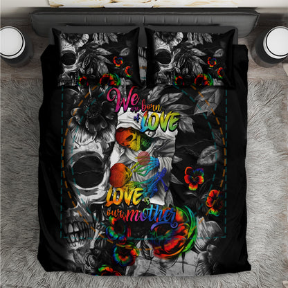 LGBT Bedding Set We Are Born Of Love Love Is Our Mother Duvet Covers Black Unique Gift