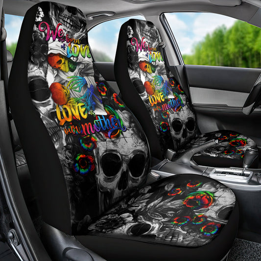 LGBT Car Seat Covers We Are Born Of Love Love Is Our Mother Seat Covers Gray