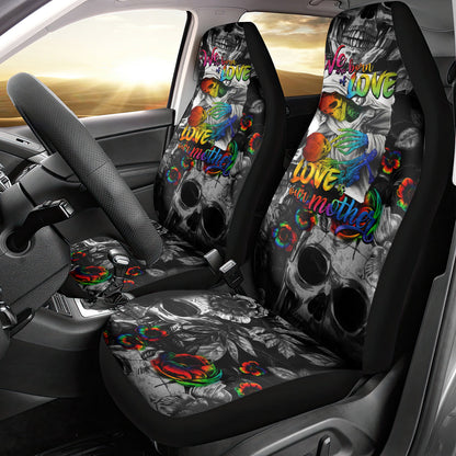 LGBT Car Seat Covers We Are Born Of Love Love Is Our Mother Seat Covers Gray