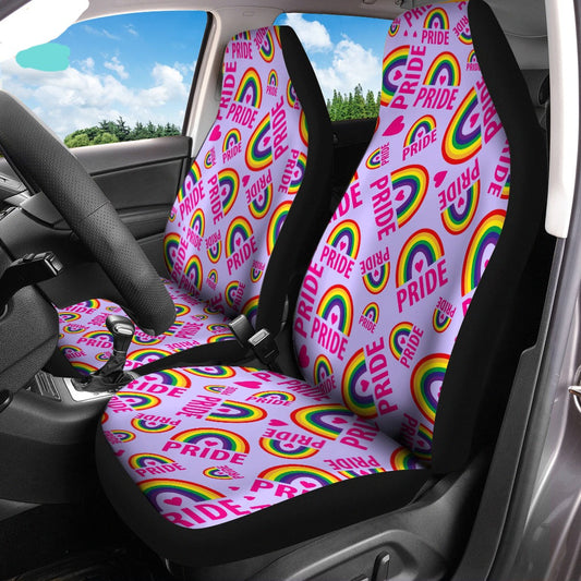 LGBT Car Seat Covers Rainbow Pride Heart Pattern Seat Covers Colorful