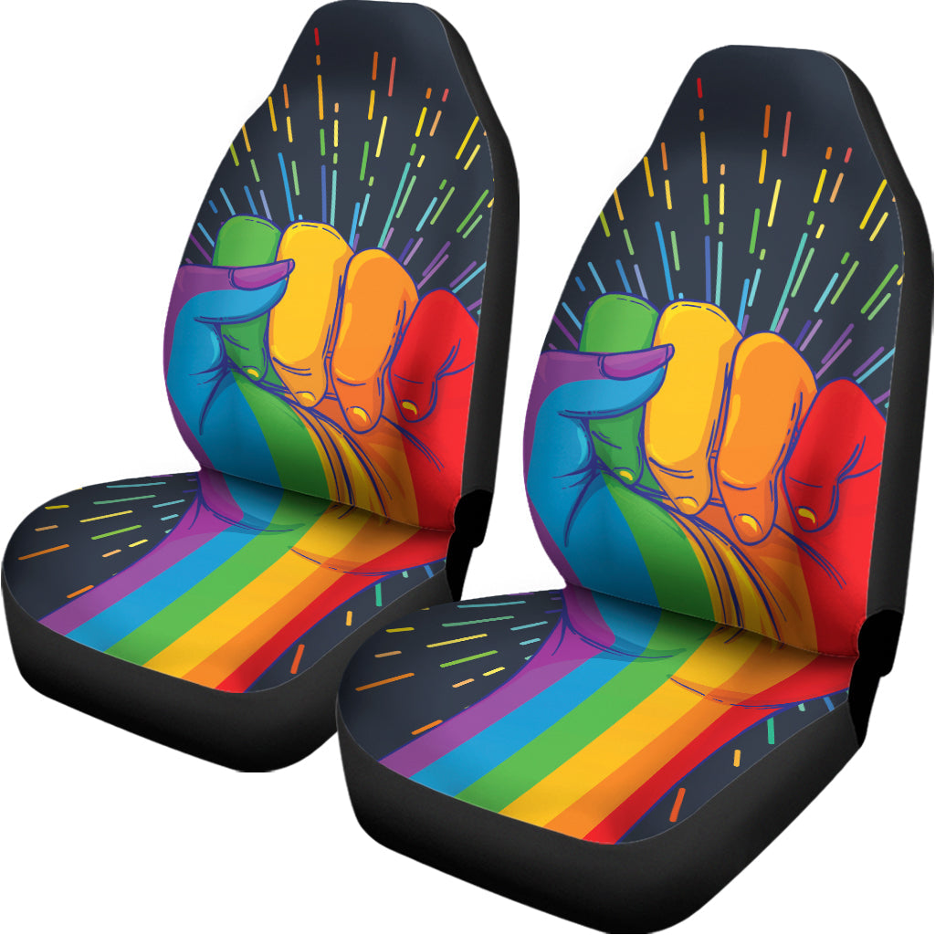 LGBT Car Seat Covers LGBT Pride Rainbow Hand Seat Covers Colorful