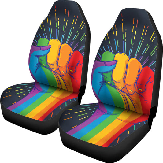 LGBT Car Seat Covers LGBT Pride Rainbow Hand Seat Covers Colorful