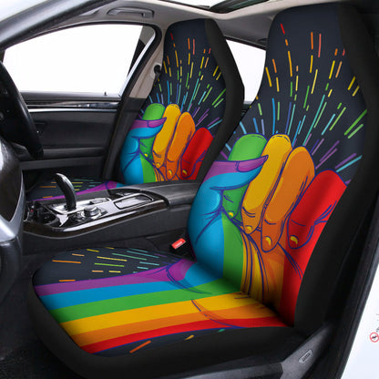 LGBT Car Seat Covers LGBT Pride Rainbow Hand Seat Covers Colorful
