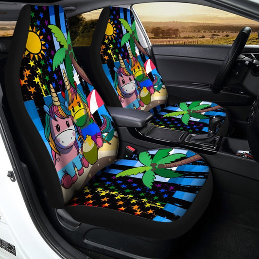 LGBT Car Seat Covers LGBT Unicorn American Flag Seat Covers Colorful