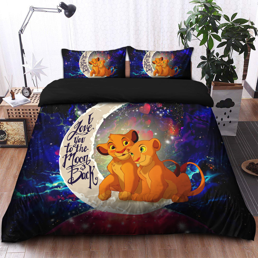 LK Bedding Set DN Simba Nala Love You To The Moon Duvet Covers Colorful Unique Gift