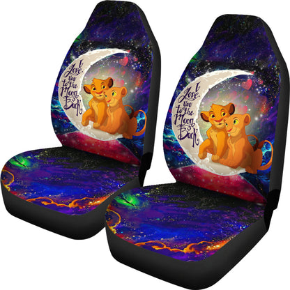 LK Car Seat Covers Simba Nala Love You To The Moon And Back Seat Covers Colorful