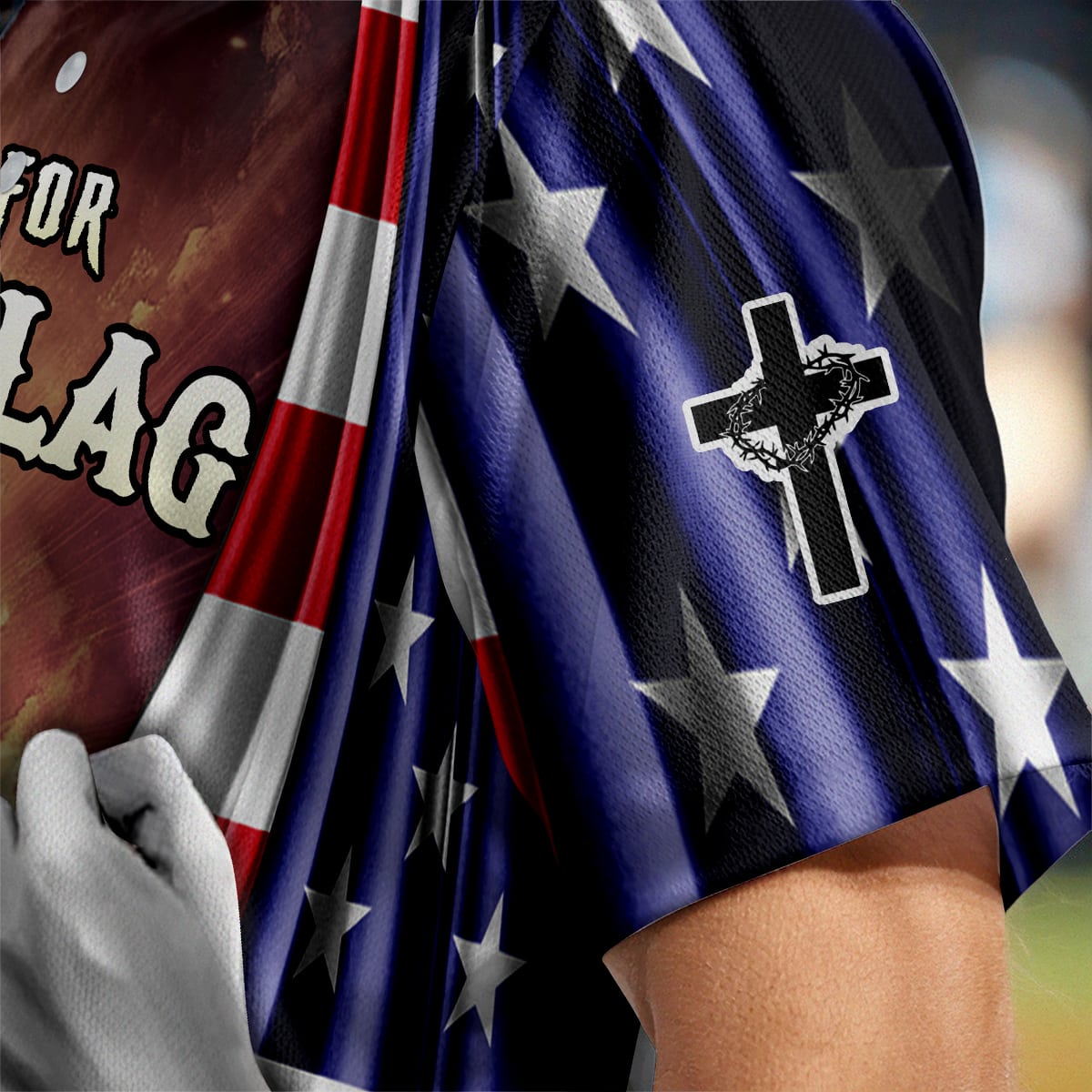 Stand for the Flag Kneel for the Cross Baseball Jersey Bundle