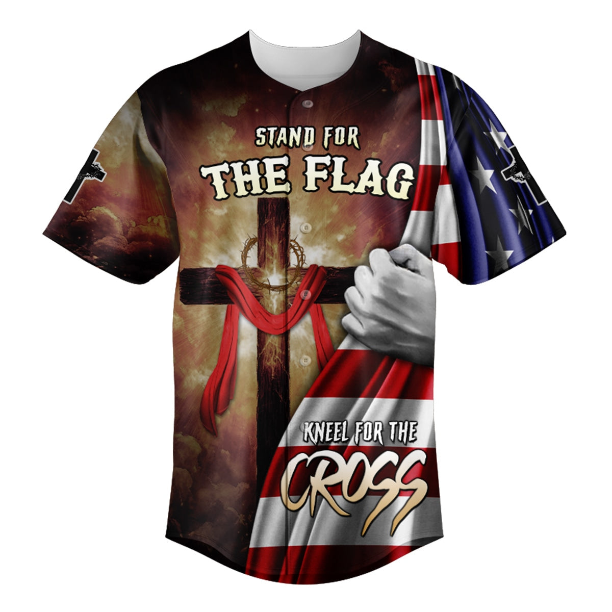 Stand for the Flag Kneel for the Cross Baseball Jersey Bundle