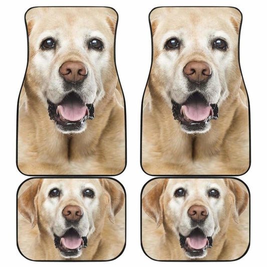 Dog Car Floor Mats Cute Funny Close Up Face Labrador Dog Yellow Car Mats