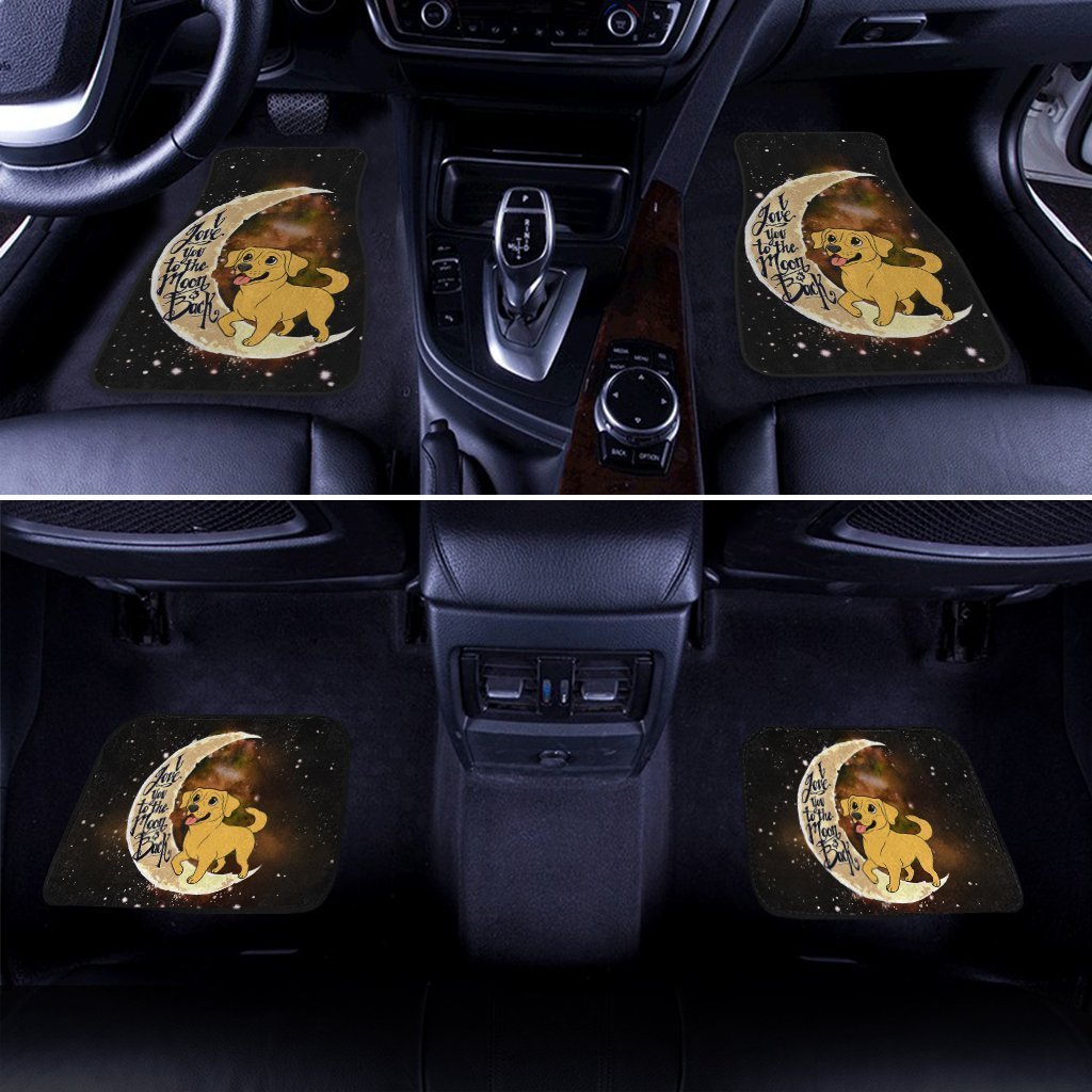 Dog Car Floor Mats Cartoon Labrador Retriever Dog Love To The Moon Galaxy Car Mats