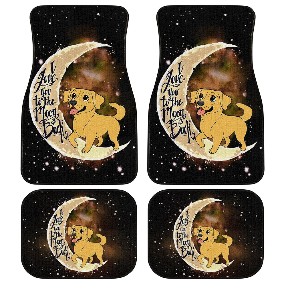 Dog Car Floor Mats Cartoon Labrador Retriever Dog Love To The Moon Galaxy Car Mats
