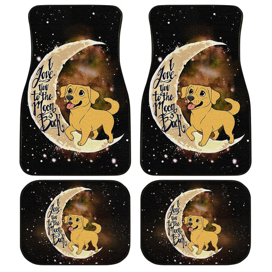 Dog Car Floor Mats Cartoon Labrador Retriever Dog Love To The Moon Galaxy Car Mats