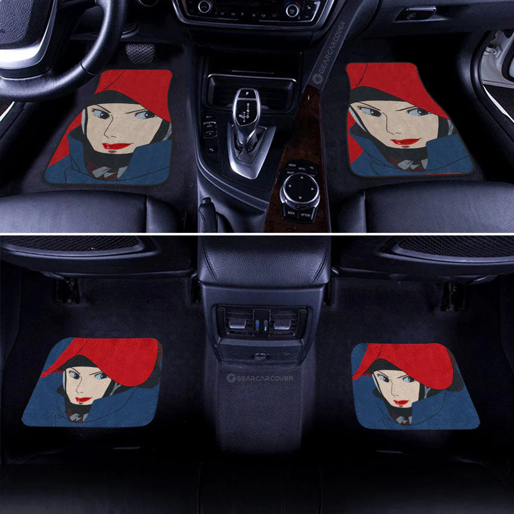 SGhibli Car Mats SGhibli Princess Mononoke Lady Eboshi Face Graphic Car Floor Mats Red Blue