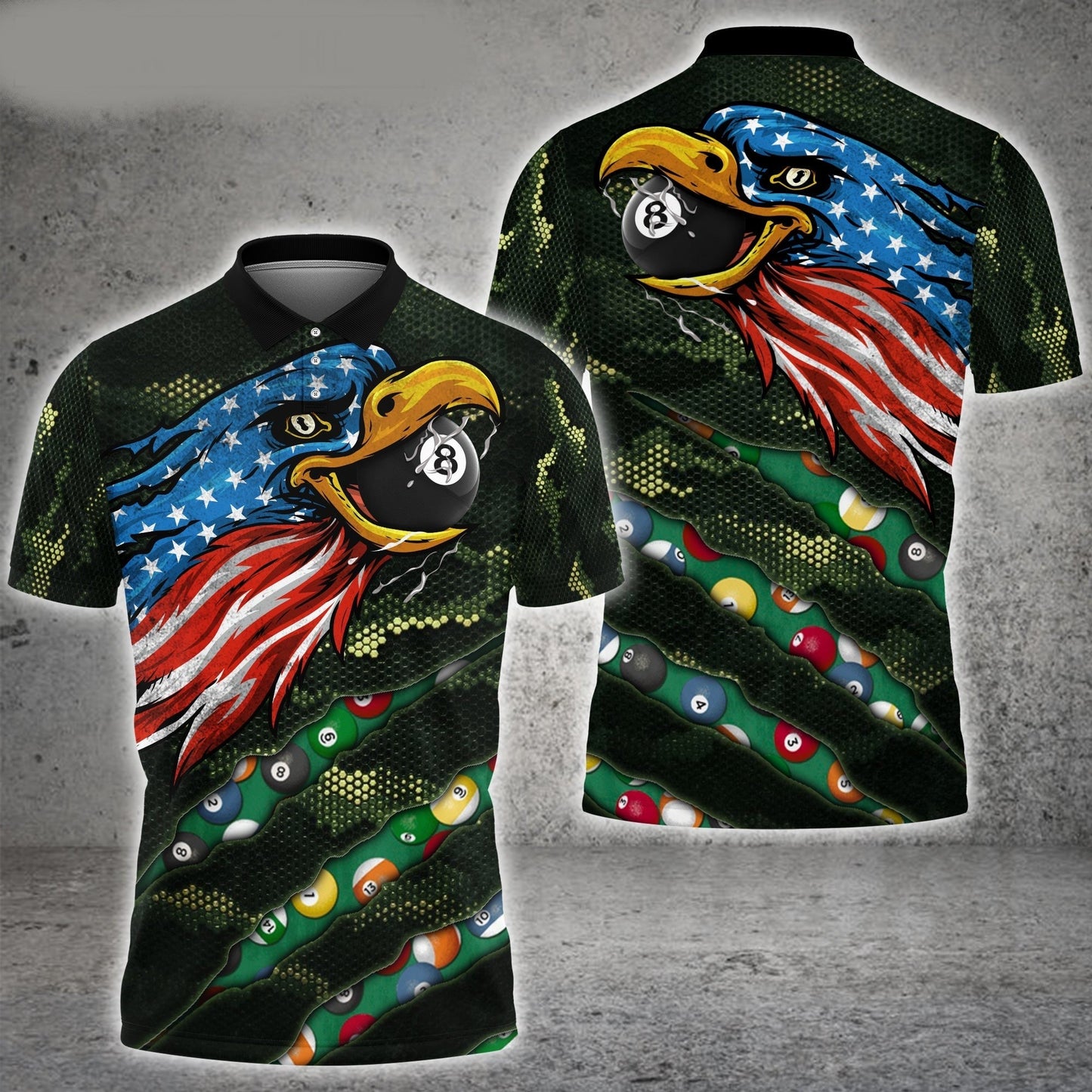 Billard Polo Shirt Billiard Ball 8 Eagle Boys Polo Shirts Colorful